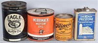 4- VINTAGE OIL CANS