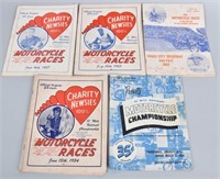 5- 1950s MOTORCYCLE RACES PROGRAMS
