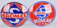 2- SKELLY AEROMAX & REGULAR GAS GLOBE LENSES