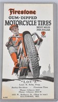 1920s FIRESTONE MOTORCYCLE TIRES TRADE CARD