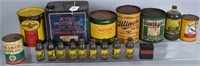 Lot of VINTAGE OIL CANS & MORE