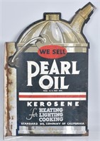 PEARL OIL TIN DIECUT FLANGE SIGN