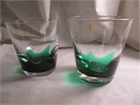 Pair Emerald Flame Double Old Fashion's