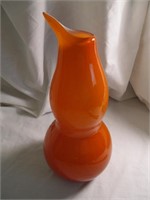 Rare Fire Orange 2-Chamber Ewer