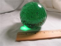 Emerald Controlled Bubble Paperweight