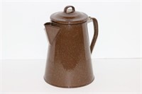 Brown Graniteware Coffee Pot