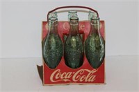 6 Vintage Coca Cola Bottles in Cardboard Case