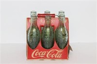 6 Vintage Coca Cola Bottles in Cardboard Case