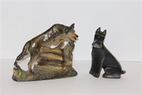 Wooden Dog, Chalkware Animal Figurine