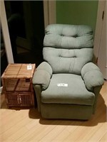 Reclining Rocking Chair With Wicker End Table