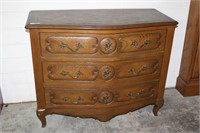 Three Drawer Bow Front Chest with