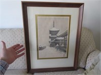 vintage asian framed picture 20x26
