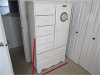 white painted 5ft tall "captain's chest" 7-drawers