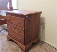 Solid Oak 3 Drawer Night Stand