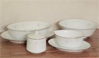 Lot of Serving Dishes with Delicate Floral Pattern