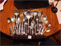 Large Lot of Antique Mixed Silver Plate Flatware