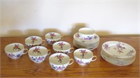 Limoges Tea Cups, Saucers, & Bread Plate