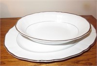 China Serving Dishes with Silver Trim - like new