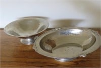 (2) Polished (Hammered Aluminum) Decorative Bowls
