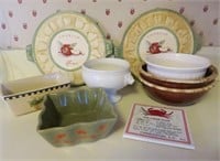 Ceramic Trivets, Bakers & Bowls & (2) Hull Oven