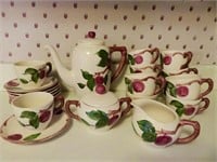 Franciscan Apple Earthenware Teapot, Tea Cups,