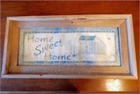 Wood Framed "Home Sweet Home" 23.5" x 11.5"