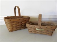 (2) 1983 Longaberger Baskets Largest Measures 11"