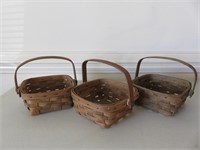 (3) 1983 Longaberger Baskets Each Measures 6.75"