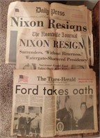 Various Newspapers President Nixon Resigns 1974