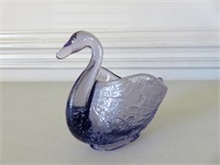 Fenton Lavender Glass Swan 4"