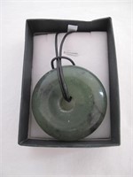 Burma Jade disc  pendant 5cms