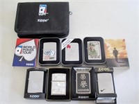 Seven various new boxed Zippo lighters