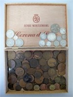 English silver coins and copper coins