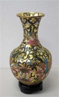 Chinese cloisonne vase on stand