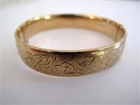 Antique 9ct gold lined bangle