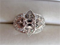 Sterling silver cubic zirconia dress ring