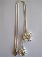 Sterling silver necklace with floral drops