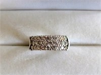 18ct white gold channel set diamond ring