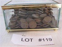Lot of 250 Wheat Pennies in Glass Box