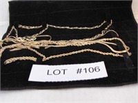 Lot of 5 Gold Toned Korea Chain Necklaces
