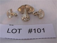 Vintage Mushroom Brooch & Clip Earrings Set