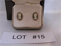 Vintage Cameo Pierced Earrings