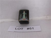 Russian Black Laquer Small Trinket Box