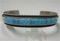 Southwestern Sterling Silver Opal Bracelet