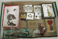 Assorted Jewelry, SP Flatware, Medal, Watch etc