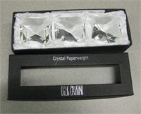 Oleg Cassini Crystal Paperweights In Box