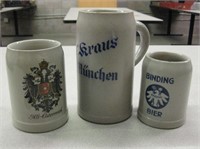 3 German Beer Mugs