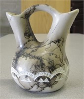 Ceramic Horse Hair Wedding Vase - Signed