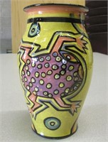 "Wassai" Signed Jamaican Art Vase - 7.5" Tall