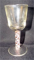 Art Glass Wine Glass With Swirl Design Stem